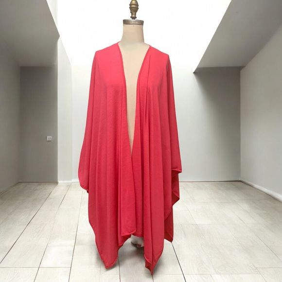 Avenue Coral Open Front Batwing Lightweight Cardigan - Picture 5 of 16